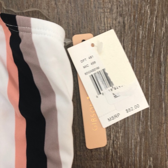 Gibson Latimer Striped One Piece Swimsuit NWT - Picture 2 of 3